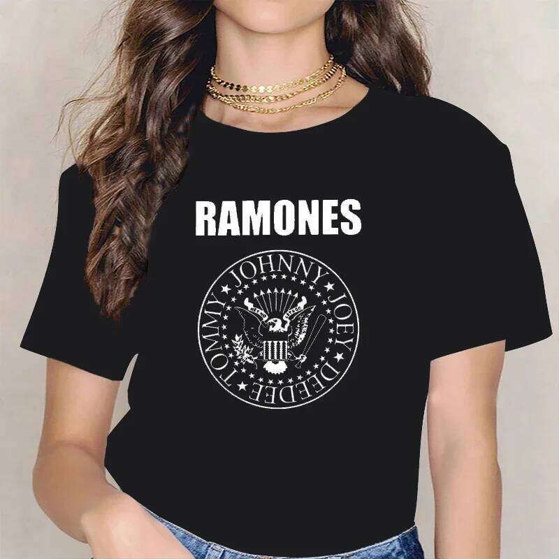 Fghfg Ramone Seal Graphic Plus Size TShirt Punk Rock Forest Hills Album Unisex Women T Shirt y2k top C260226