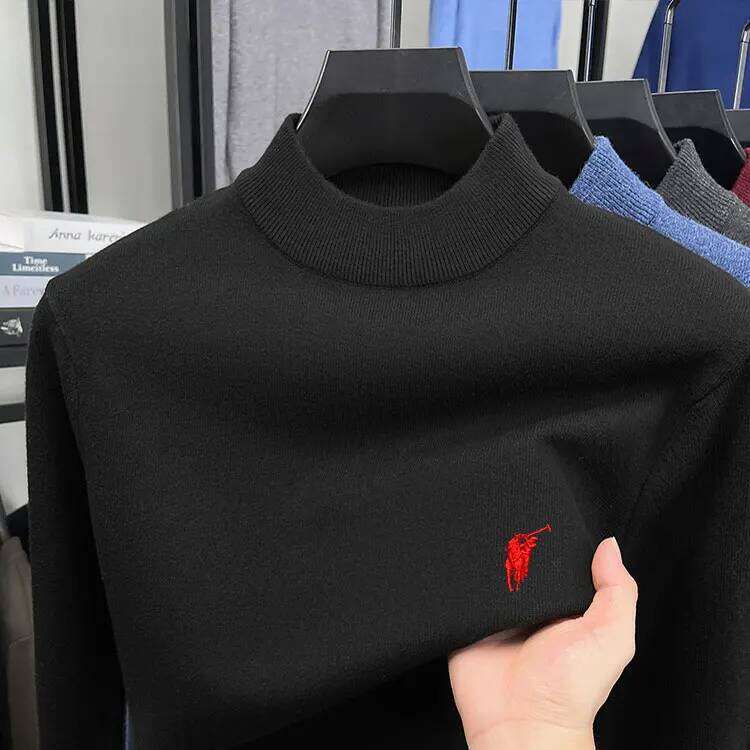 2025 Autumn/Winter Men's Woolen Half High Neck Thickened Solid Color Warm Knitted Base Sweater H260226 - view 7
