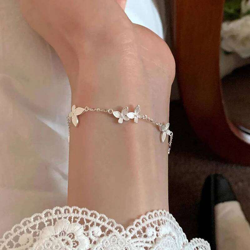 PONYKISS 925 Sterling Silver Cute Butterfly Charm Bracelets for Women Light Luxury Fine Jewelry Minimalist Insect Accessories Z260225