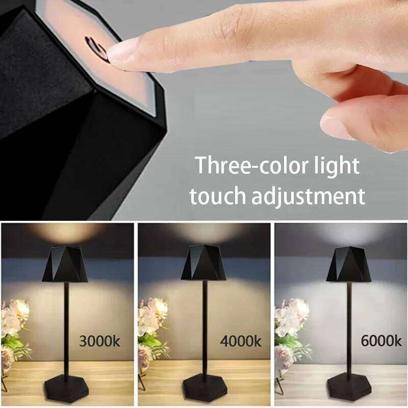 LED Wireless Charging Touch Table Lamp with 3 Color Stepless Dimming for Study and Creative Atmosphere Lighting at the Bedside H260225