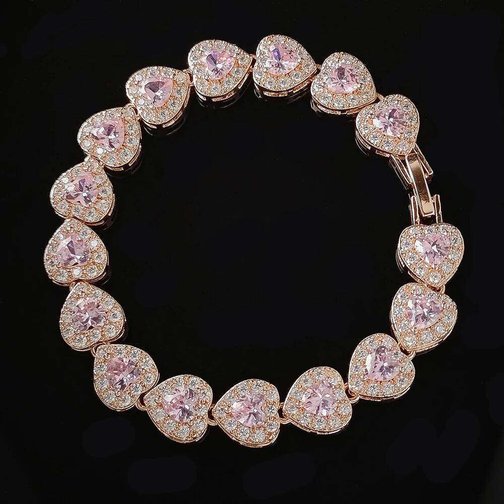 2024 New Arrivals Luxury Heart Rose Gold Silver Color Bracelet Bangle for Women Wedding Bride on Hand Gift Jewelry S5777 Z260225