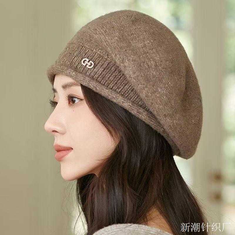 2025 Womens Autumn and Winter Fashion Korean Style Versatile Wool Knit Hat for Middle-Aged and Elderly Comfortable and Warm Hat S260225