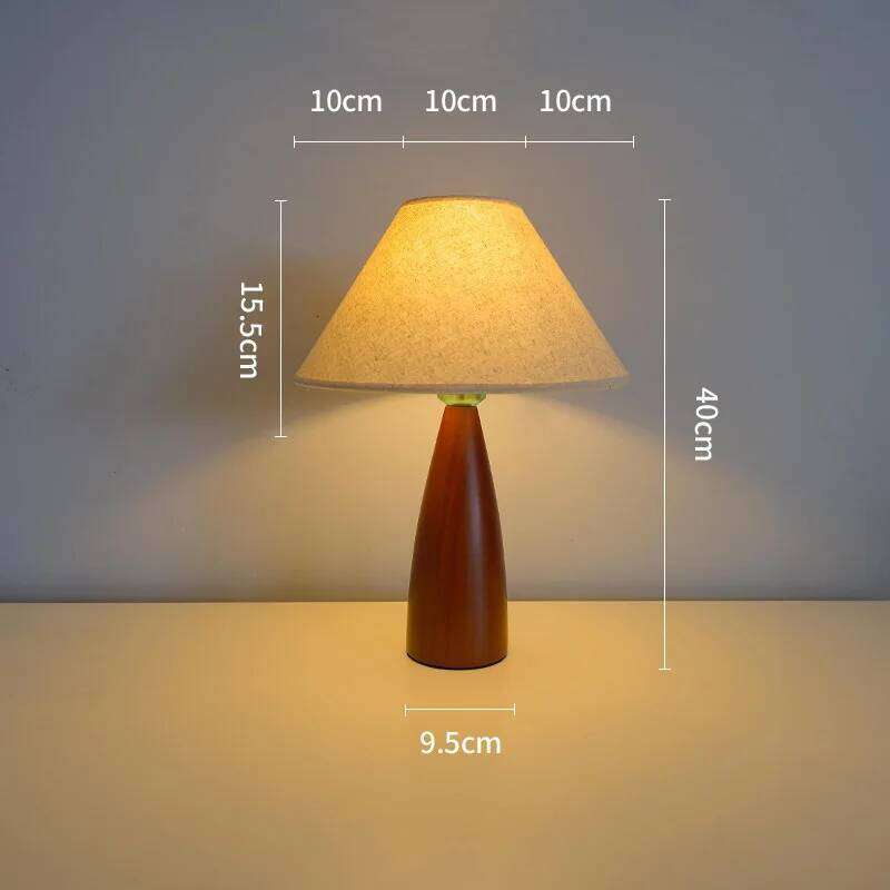 Retro Oak Bedroom Bedside Luxury High-end Nordic Table Lamp Decoration Solid Wood Atmosphere Night Light Room H260225