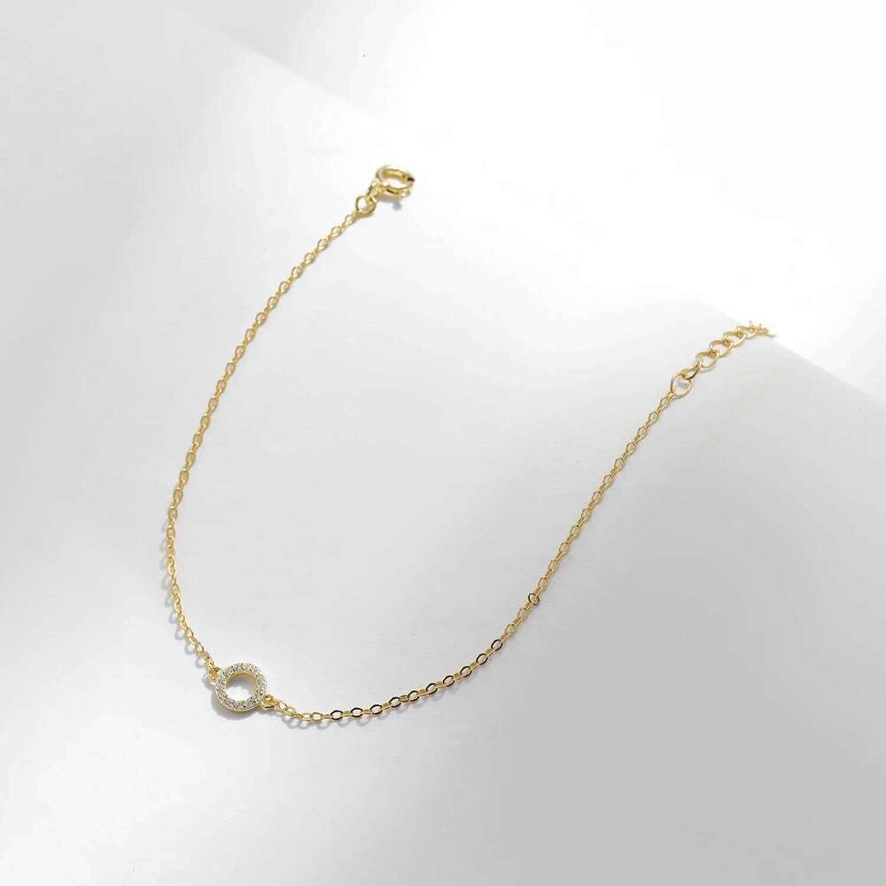 MODIAN Solid 925 Sterling Silver Simple Hollow Circle Clear CZ Bracelets Gold Color Link Chain For Women Girls Fine Jewelry Gift Z260225