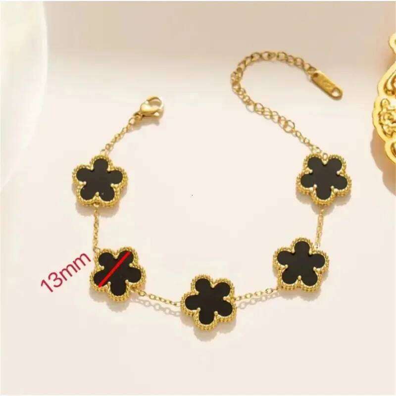EVISPOL Luxury Stainless Steel for Women Girls Five Leaf Flower Bracelet Clover New Fashion Jewelry Gifts Z260225