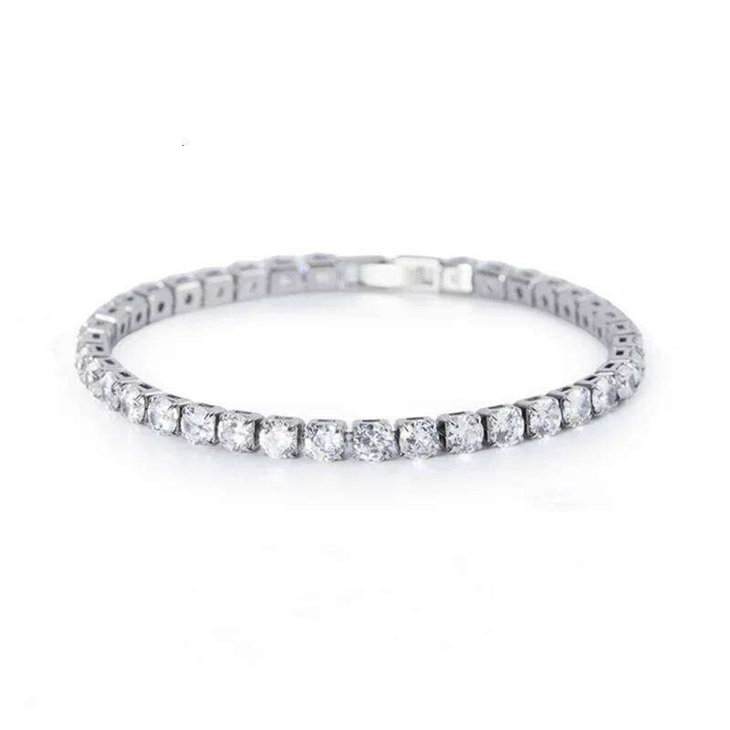 Luxury Hiphop Iced Out 4mm Cubic Zirconia Crystal Tennis Bracelets For Women Men Gold Silver Color Bracelet Chain Jewelry Z260225