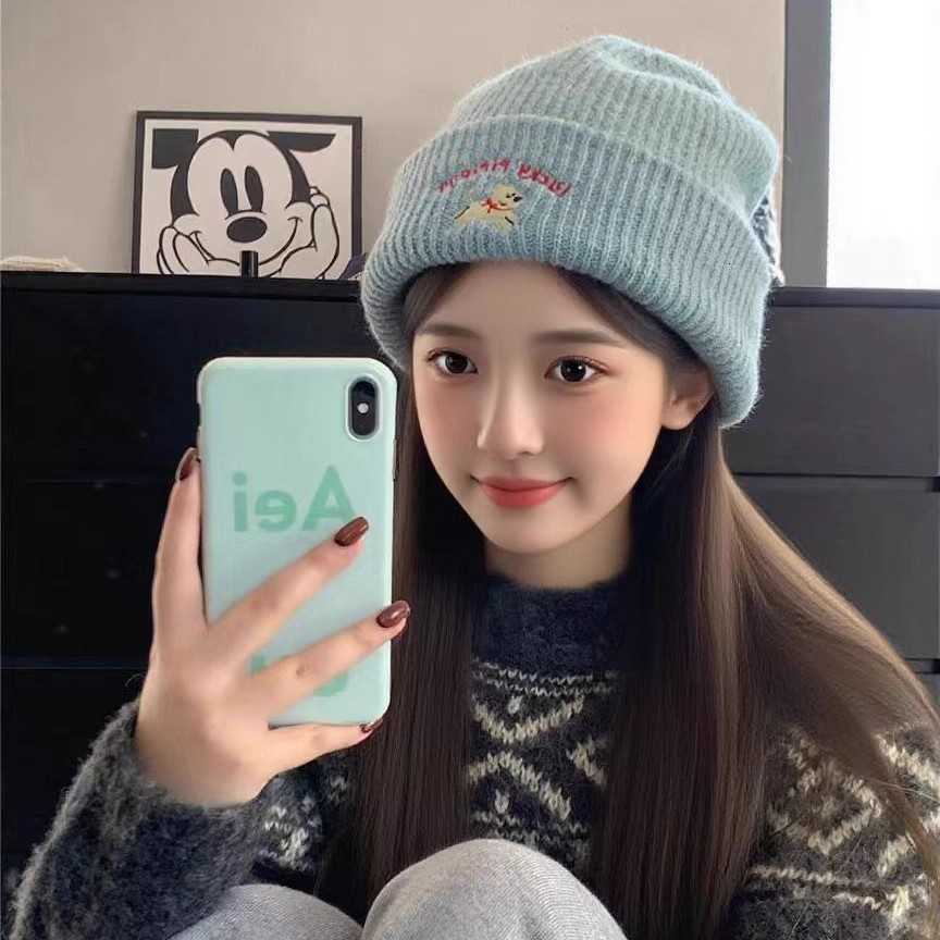 Womens Hat for Autumn and Winter Large Head Circumference Big Face Face Slimming Windproof Cold-Proof New Thickened Warm Ear Protection Knitted Hat S2