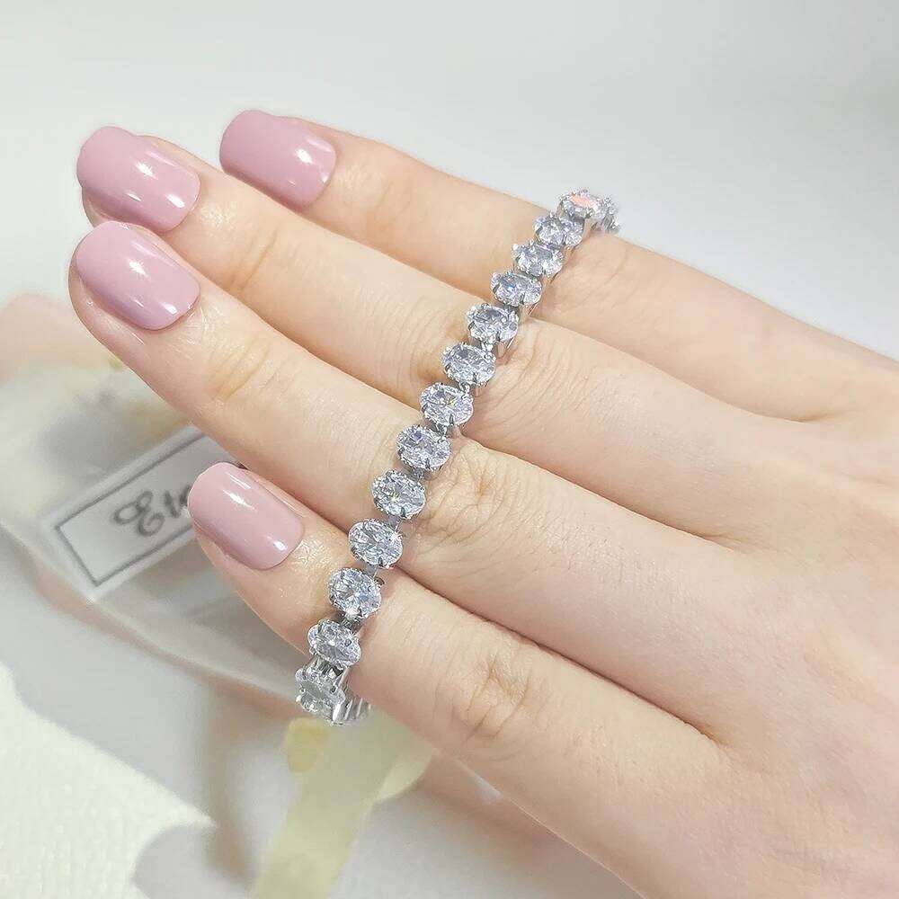 New Luxury Rose Color Oval Bracelet Bangle for Women Anniversary Gift Jewelry Wholesale Valentine's Day S8168 Z260225