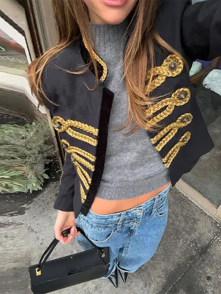 High Street Womens Jacket O-neck Full Sleeve Single Breasted Female Napoleon Jackets 2026 Spring Fashion Chic Lady Outwear 260202
