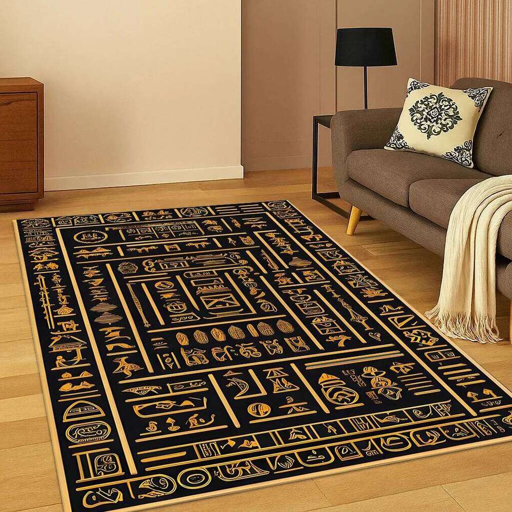 Ancient Egyptian Mythological Pharaoh Sign Carpet for Home Bedroom Living Room Sofa Doormat Decor,Area Rug Game Non-slip Mat W260226