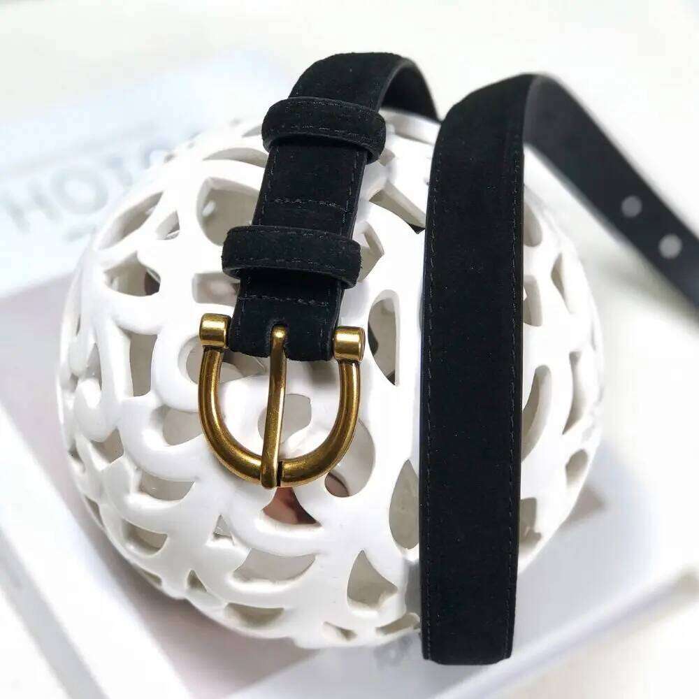 Retro Pin Buckle Suede Leather Luxury Design Versatile Women Waist Belt Wide Waistband Coat Skirt Decoration Y260225