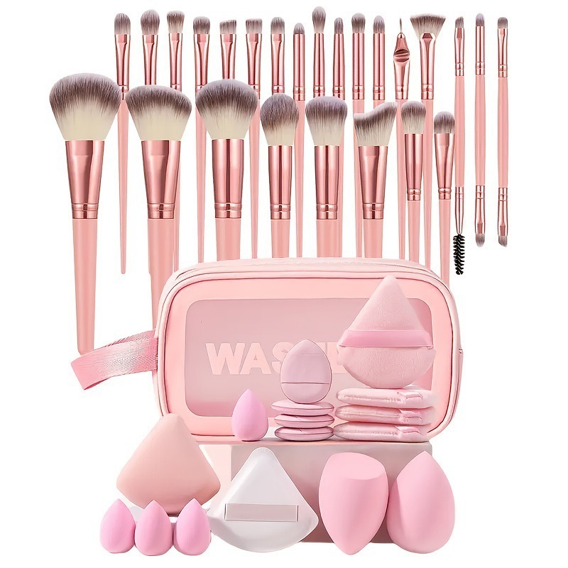 20 Pcs Pink Makeup Sponge and Makeup Puff Set Suitable for Face Cream and Powder Concealer Powder Makeup Machine 250610