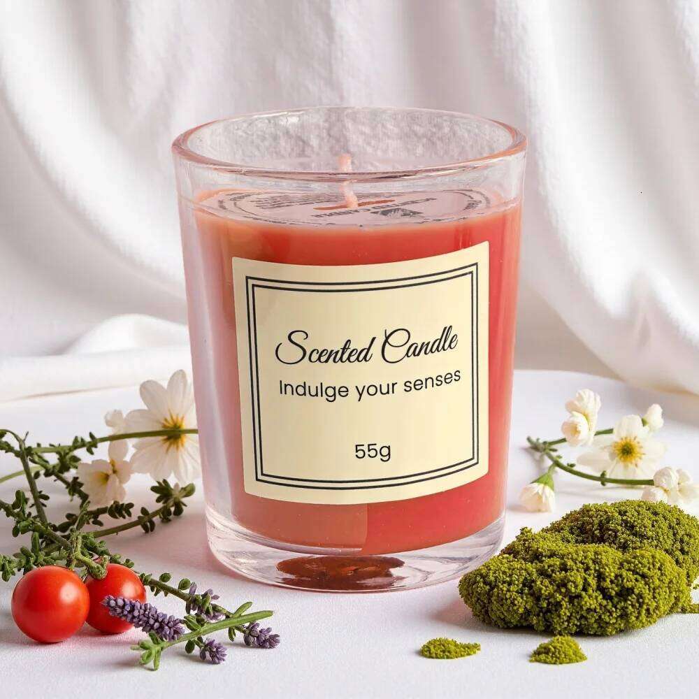 New Year's Premium Box Glass Handmade Soy Wax Smokeless Creative Aromatherapy Candle Companion Gift W260226