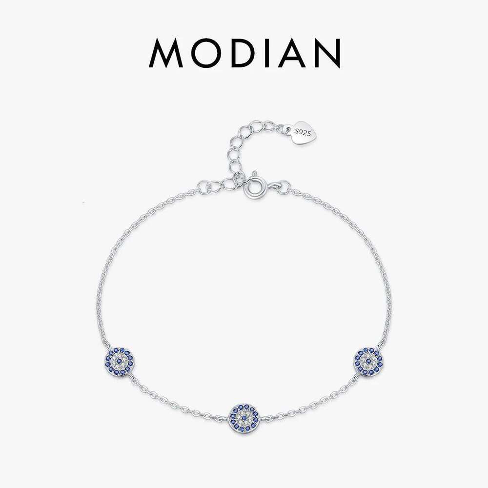 MODIAN Authentic 925 Sterling Silver Blue Eyes Bracelet Fashion Chain Link For Women Birthday Mothers Day Gift Fine Jewelry Z260225