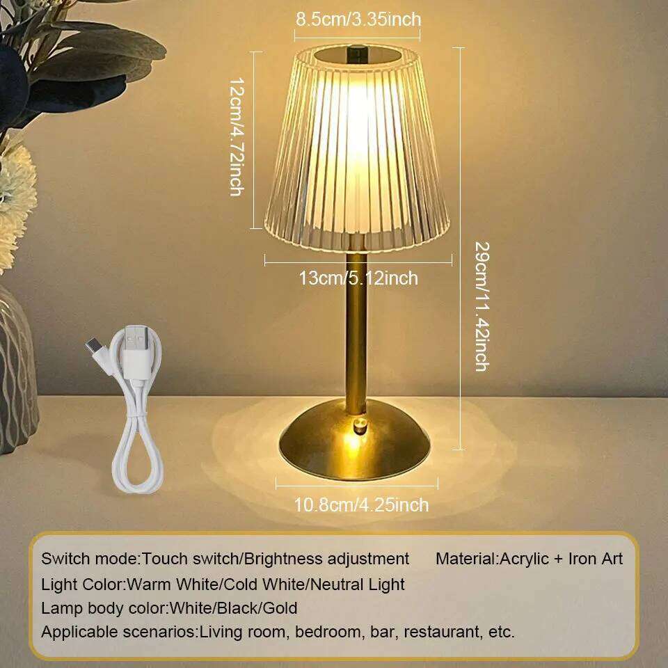 Table Touch Sensor Rechargeable Night Light Nordic interior Dimming Stand LED Bedside Lamp Restaurant Hotel Bar Bedroom H260225