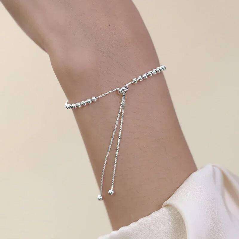 925 Sterling Silver Beautiful Bracelets For Women Korean Fashion Designer Adjustable Bead Bracelet Luxury Original Jewelry Z260225