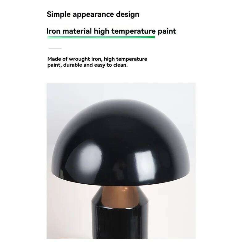 A44Z-Nordic Iron Mushroom Table Three Color Light Changing E27 Interface Desk Stand Bedside Lamp EU Plug H260225