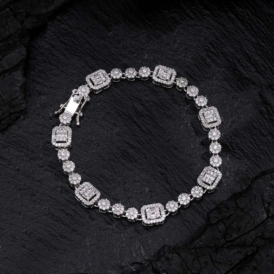 ZAKOL Shiny Rectangle Crystal Zircon Bracelet for Women Versatile Wedding Jewelry High-End Party Accessory Gift Z260225