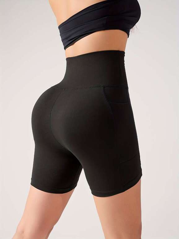 Bare-Feel High-Waisted Fitness Shorts for Women Casual Stretch Butt-Lifting Shaping Yoga Shorts Three-Quarter Snail Pants hot-sale products