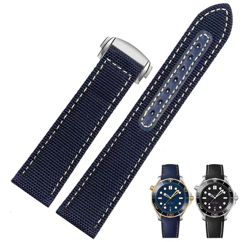 For 300 watch strap for Speedmaster AT150 for Snoopy 31032 Series Canvas Nylon Watchband 19 20 21 22mm bands 260206