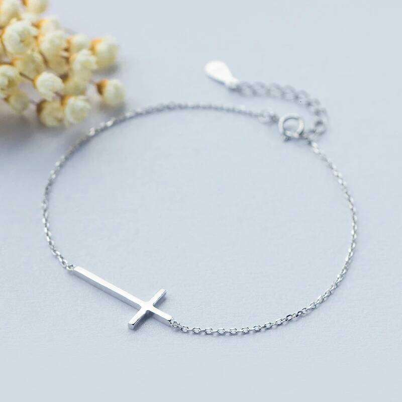 Modian Real 100% 925 Claissc Simple Cross Chain Link Women Bracelet Sterling Silver Jewelry Valentine Day Gift Z260225