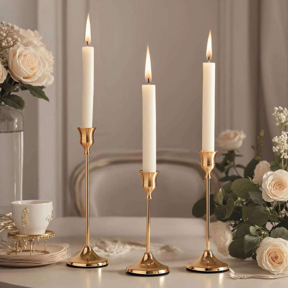 Metal Candle Holders Kit Set of 3 Wedding Table Decorative Stand For Party Dinning Home Creative Decor Candlestick W260226