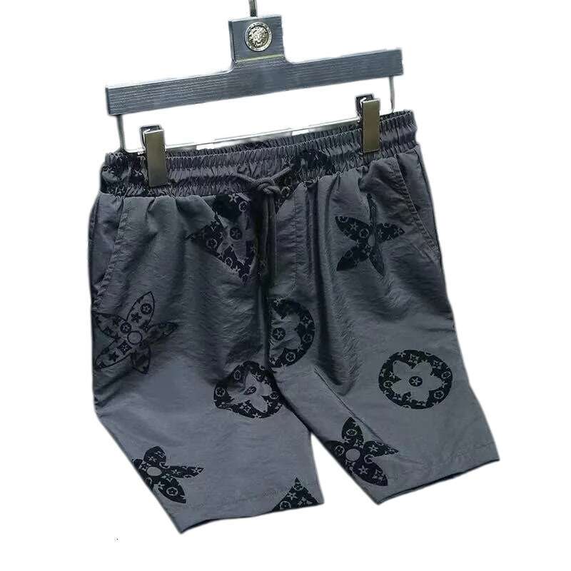 Men's Shorts Summer Shorts Trendy Flocked Floral Casual Dark Base With Flocked Floral Pattern Elastic Drawstring Waist Fits All Waist Sizes Daily
