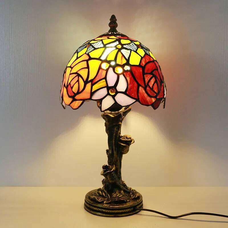 European rose restaurant cafe room bedroom bedside glass table lamp H260225