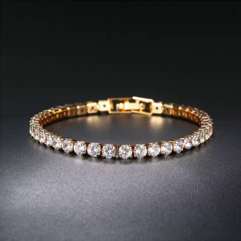 Hip Hop Cubic Zircon Crystal Bracelets Women Men Unisex Gold/Silver Color Bracelet Punk Chain Fashion Jewelry Gifts Wholesale Z260225