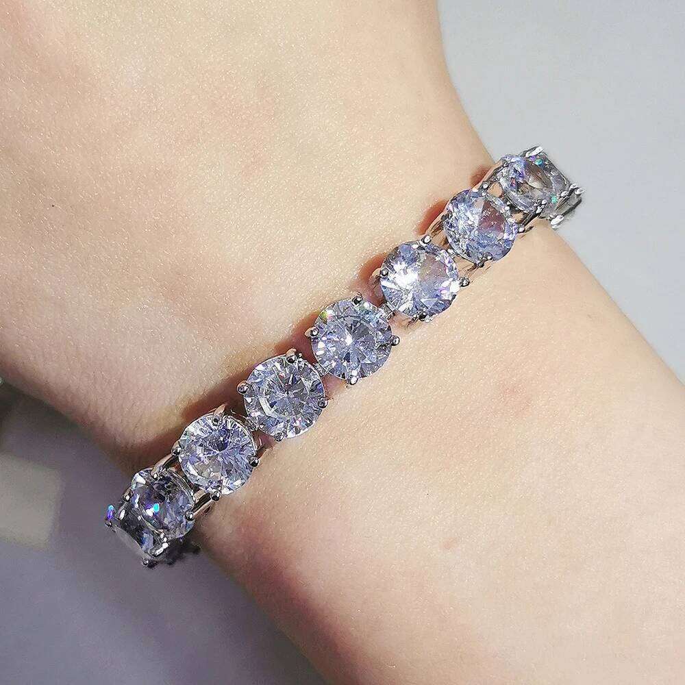 2024 new Luxury Round CZ silver color on hand Tennis Bracelet & Bangles For Women Jewelry Wedding Valentine's Day Gift S7217 Z260225