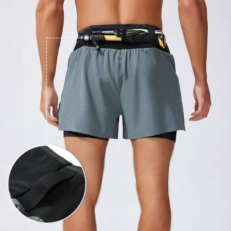Men's Summer 2-in-1 Double Layer Shorts For Trail Running Marathon Fitness Basket Outdoor Hiking H260226