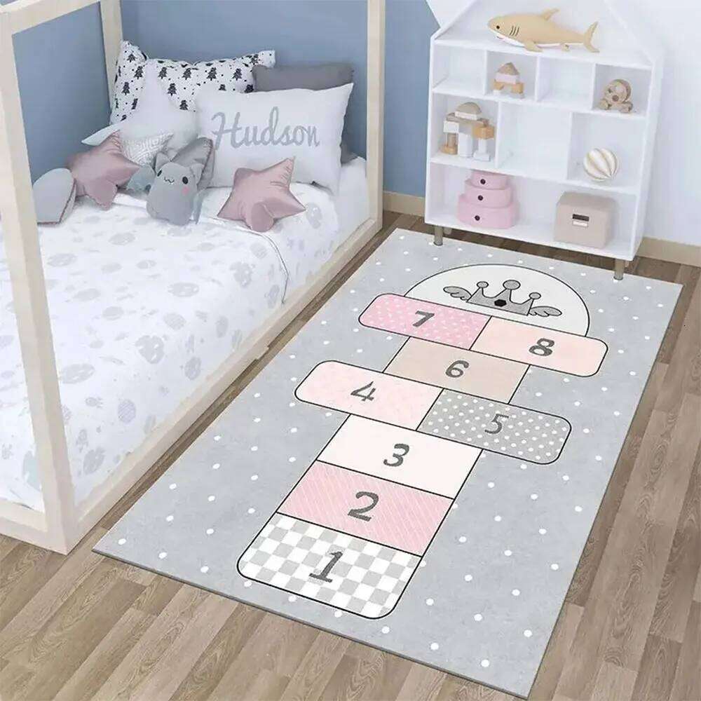 Cartoon Cute Children Carpet for Bedroom Floor Mat Anti-Slip Kid Crawl Pad Absorbent Door Kitcher Area Bedside Decoration Rug W260226