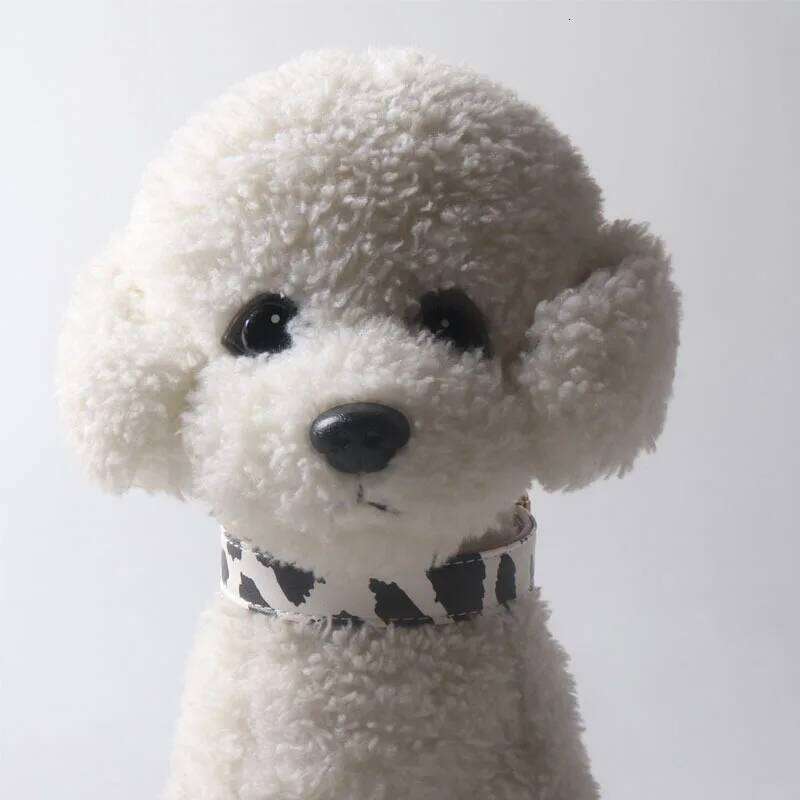 Cow Patterned PU Leather Soft Comfortable Adjustable Dog Collar Pet Supplies