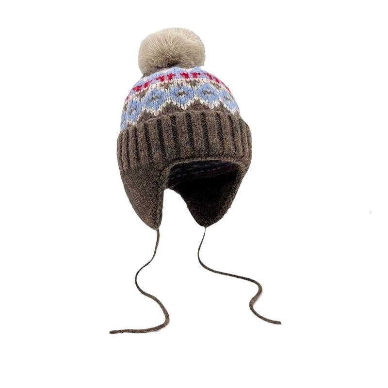 woolen hat for women versatile for autumn and winter warm knitted hat for large head circumference makes the face look smaller ear-protecting hat S260