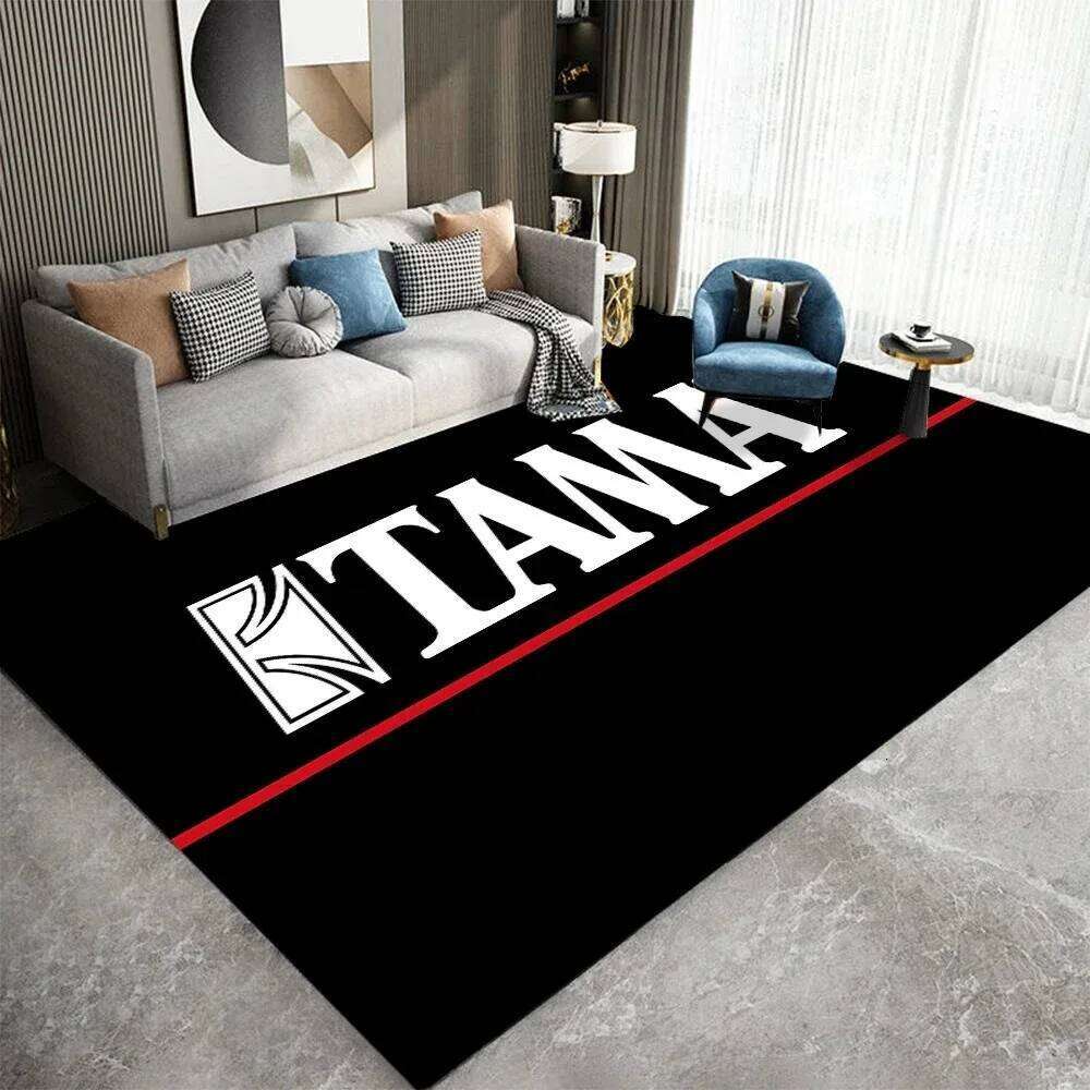 Stylish T-TAMA Drum Print Floor Mat Anti-Slip Carpet Music Enthusiasts Unique Rug for Jazz or Electronic Drum-Themed Decor W260226