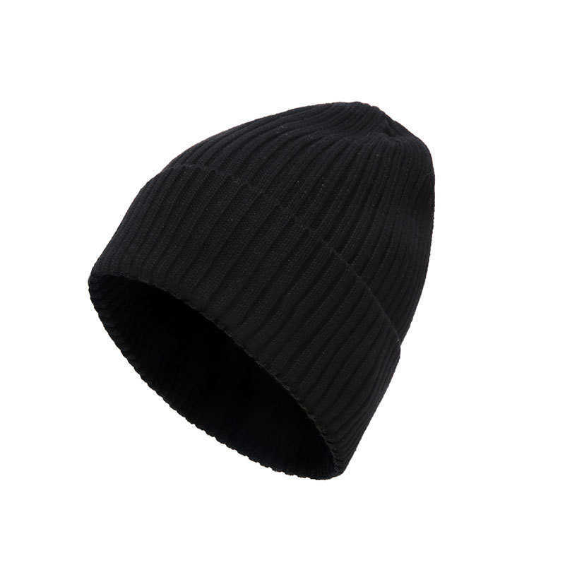 Autumn and Winter Thickened Mens and Womens Knitted Hat Solid Color Versatile Warm Hat Mens Outdoor Plush Cold Hat Casual Woolen Hat S260225