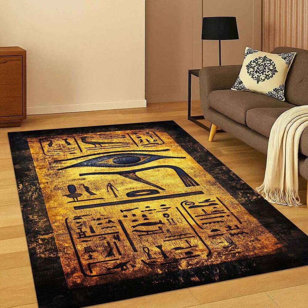 Ancient Egyptian Mythological Pharaoh Sign Carpet for Home Bedroom Living Room Sofa Doormat Decor,Area Rug Game Non-slip Mat W260226