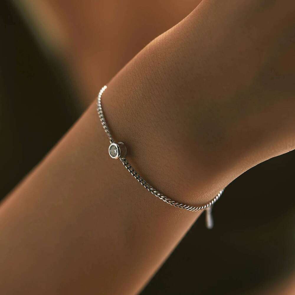 MODIAN 0.25CT Moissanite Bezel Setting For Women Diamond 925 Sterling Silver Elegant Chain Bracelet Wedding Jewelry Z260225
