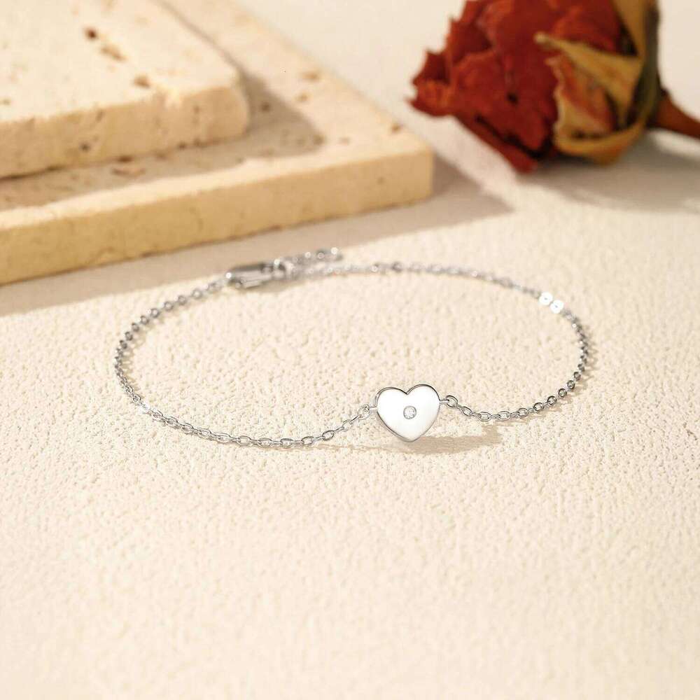 MODIAN D Color Moissanite 925 Sterling Silver Simple Heart Daily Link Chain Bracelet For Women Fine Jewelry With Box Z260225