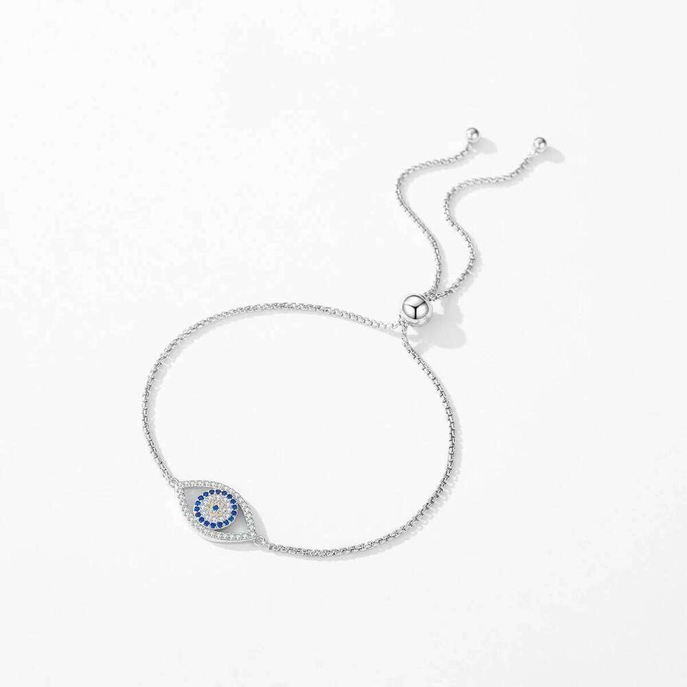 MODIAN 925 Sterling Silver Big Blue Eyes Basic Bracelet Fashion Style Braided Adjustable Chain Link For Women Anniversary Gift Z260225