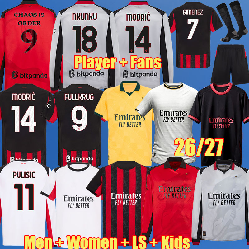 26 27 AC FULLKRUG Top soccer jerseys 125TH Anniversary 4TH GIMENEZ RICCI PULISIC MODRIC Player Football Shirt RAFA LEAO FOFANA CHUKWUEZE TOMORI MUSAH kids