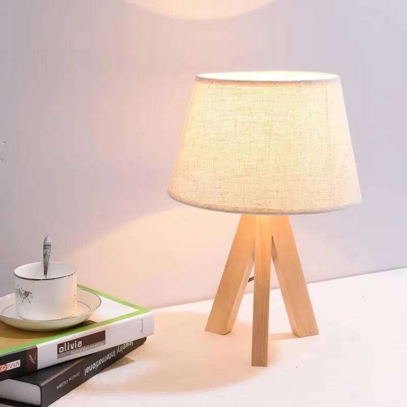 Modern Nordic LED Table Lamp Wooden Base with Fabric Shade Floor Standing Light for Bedroom Bedside Sofa Home Decor Fixtures H260225
