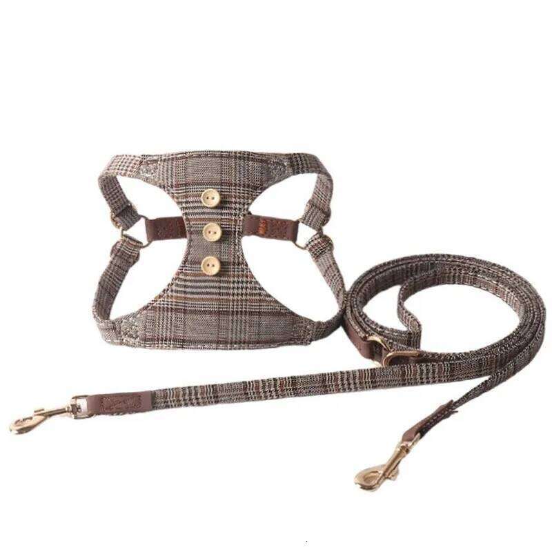 British Style Harness for Small and Medium Dogs Adjustable Dog Vest with Multifunctional Leash Set Pet Supplies