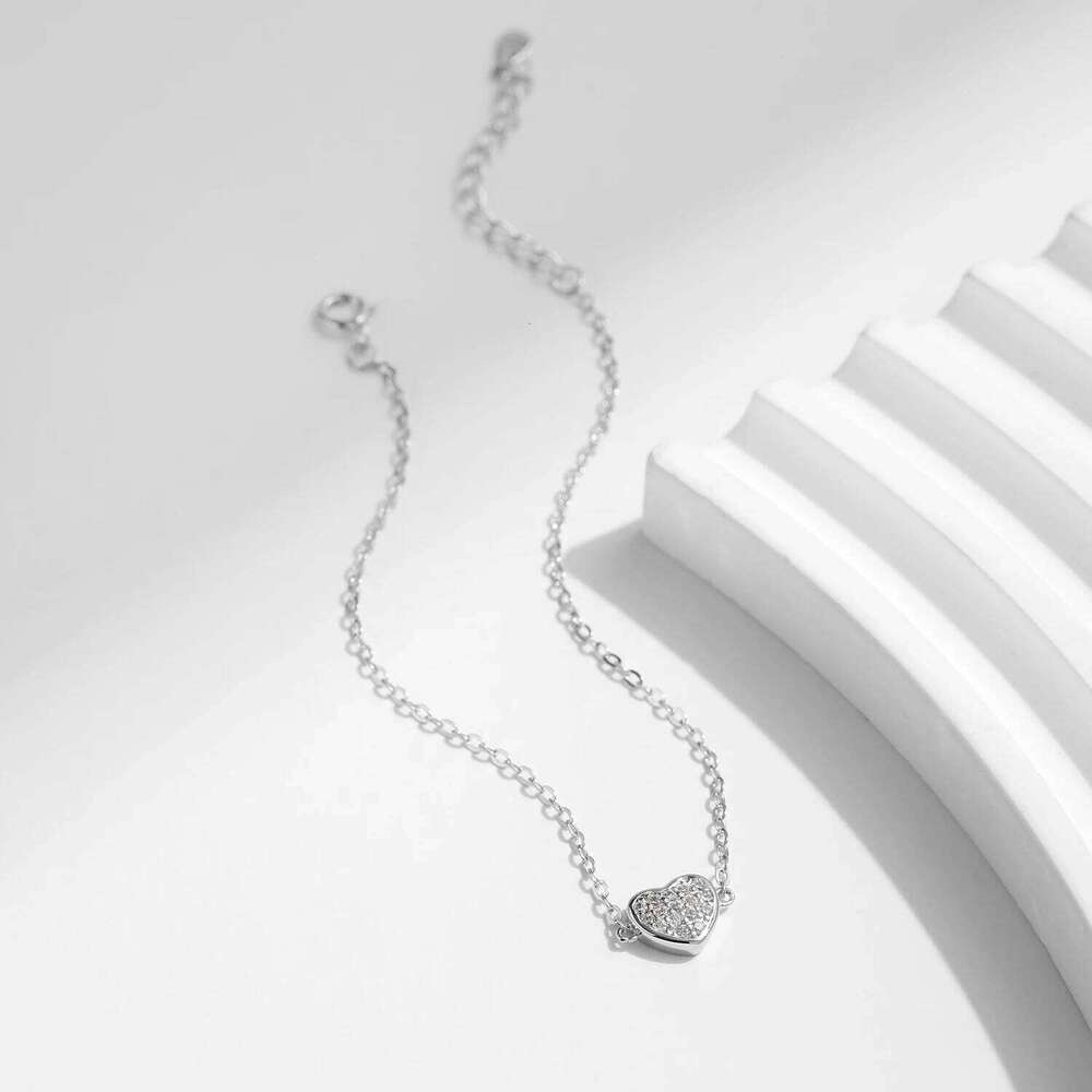 MODIAN 925 Sterling Silver Simple Romantic Hearts Link Chain Bracelet Basic Style Platinum Plated Fine Jewelry For Women Gifts Z260225