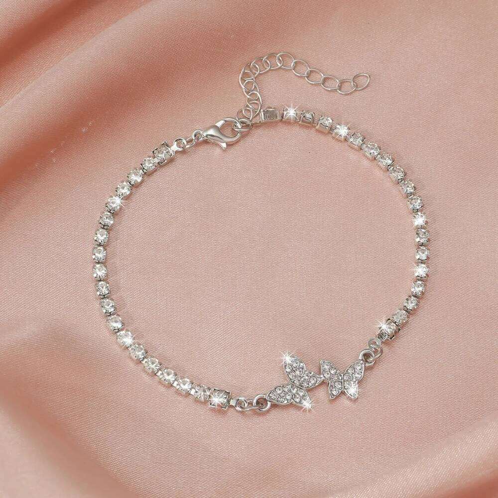 Stainless Steel Bracelets for Women Butterfly Fashion Korean Crystal Charm Bracelet Party Jewelry Gift Pulseras Hombre Z260225