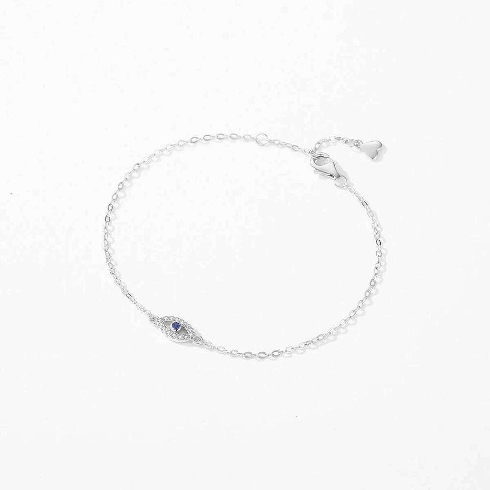 MODIAN 925 Sterling Silver Delicate Lucky Blue Eye Adjustable Bracelet Simple Chain Link For Women Pave Setting CZ Fine Jewelry Z260225