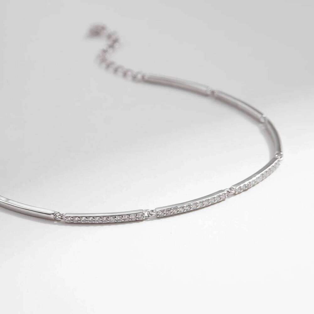 MODIAN White Gold Plated For Women 925 Sterling Silver Rectangle Pave Setting Bracelet Dainty Fashion Basic Jewelry Z260225