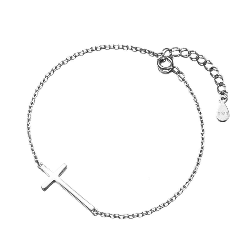 Modian Real 100% 925 Claissc Simple Cross Chain Link Women Bracelet Sterling Silver Jewelry Valentine Day Gift Z260225