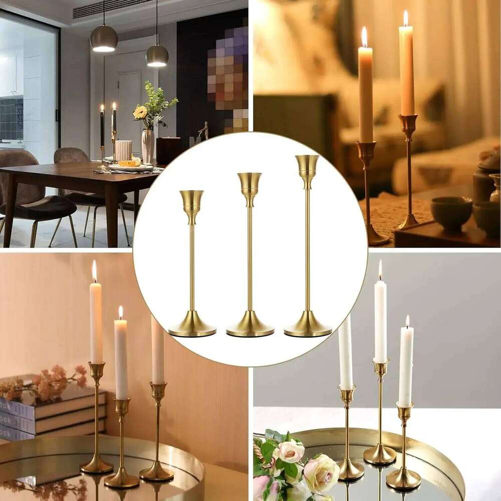 Metal Candle Holders Kit Set of 3 Wedding Table Decorative Stand For Party Dinning Home Creative Decor Candlestick W260226