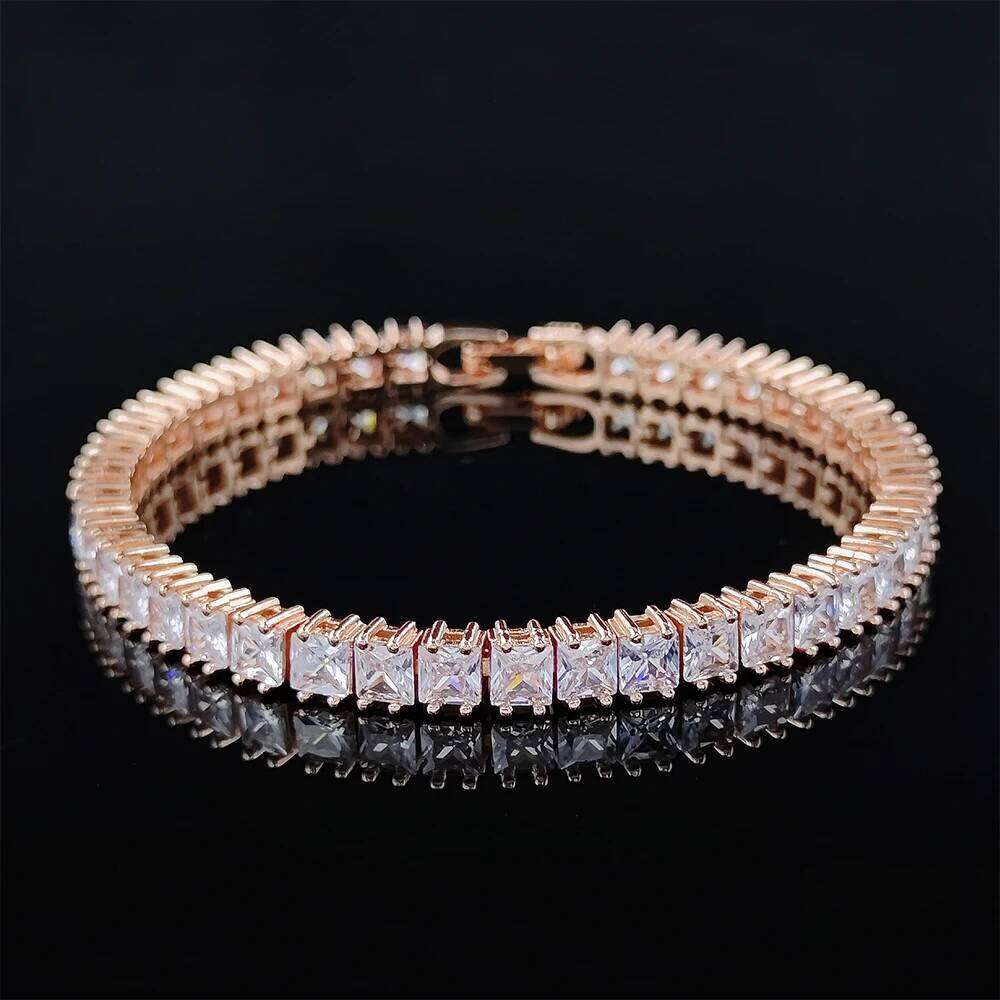 2024 New Luxury Princess Silver Color Bracelet Bangle on Hand for Women Anniversary Gift Jewelry Wholesale Moonso S5451 Z260225